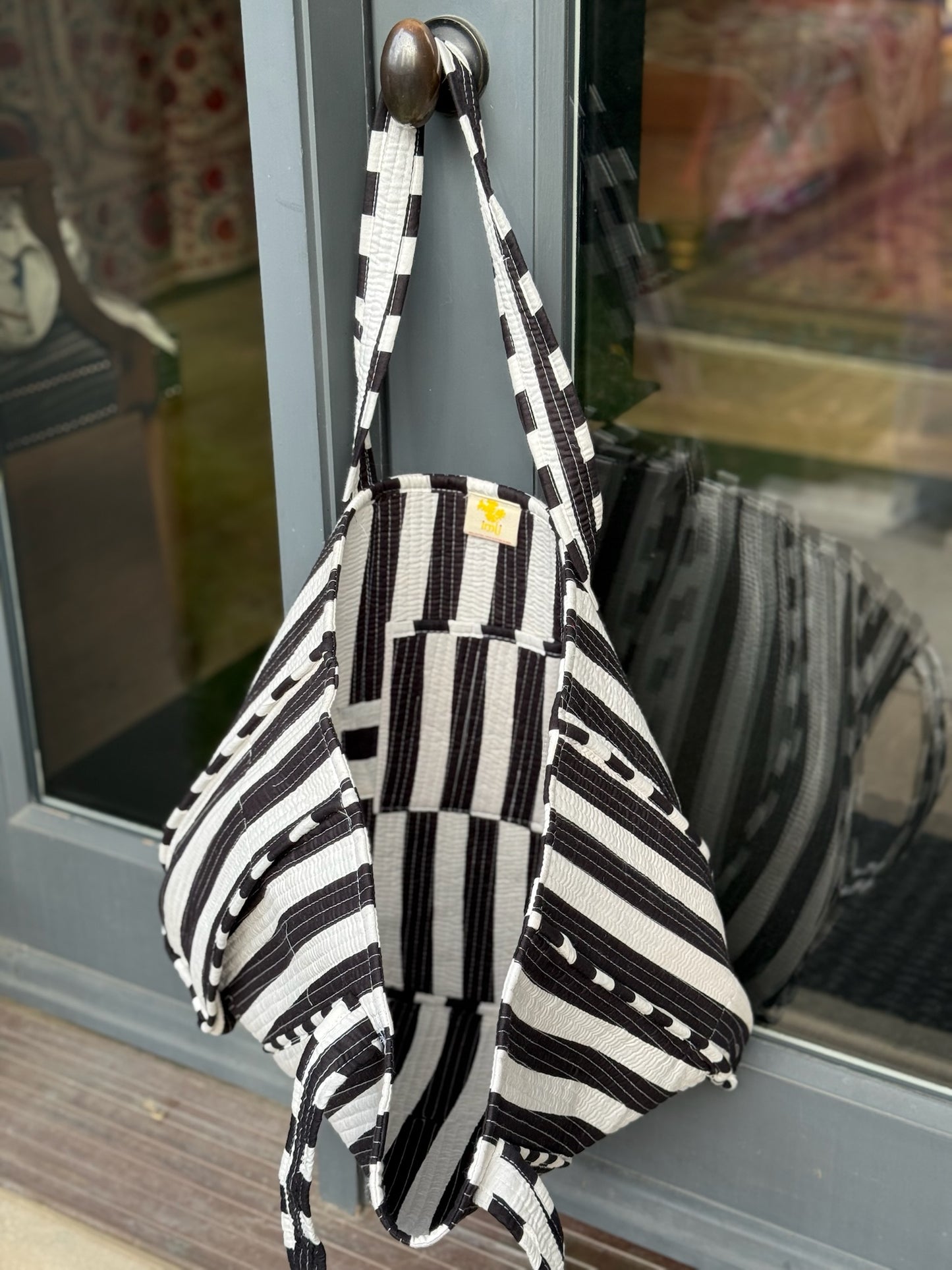 B&W Stripe Tote