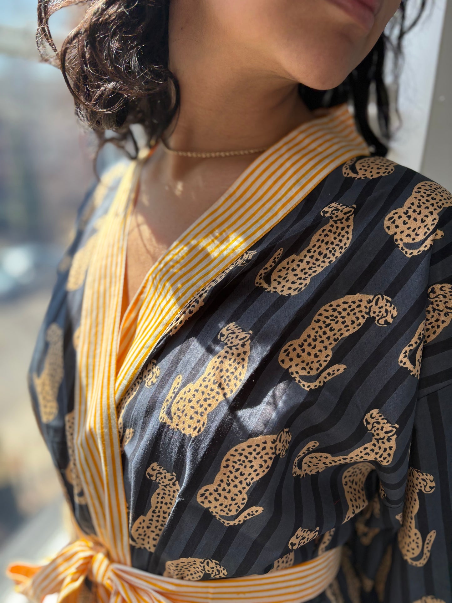 Striped Cheetah - Navy