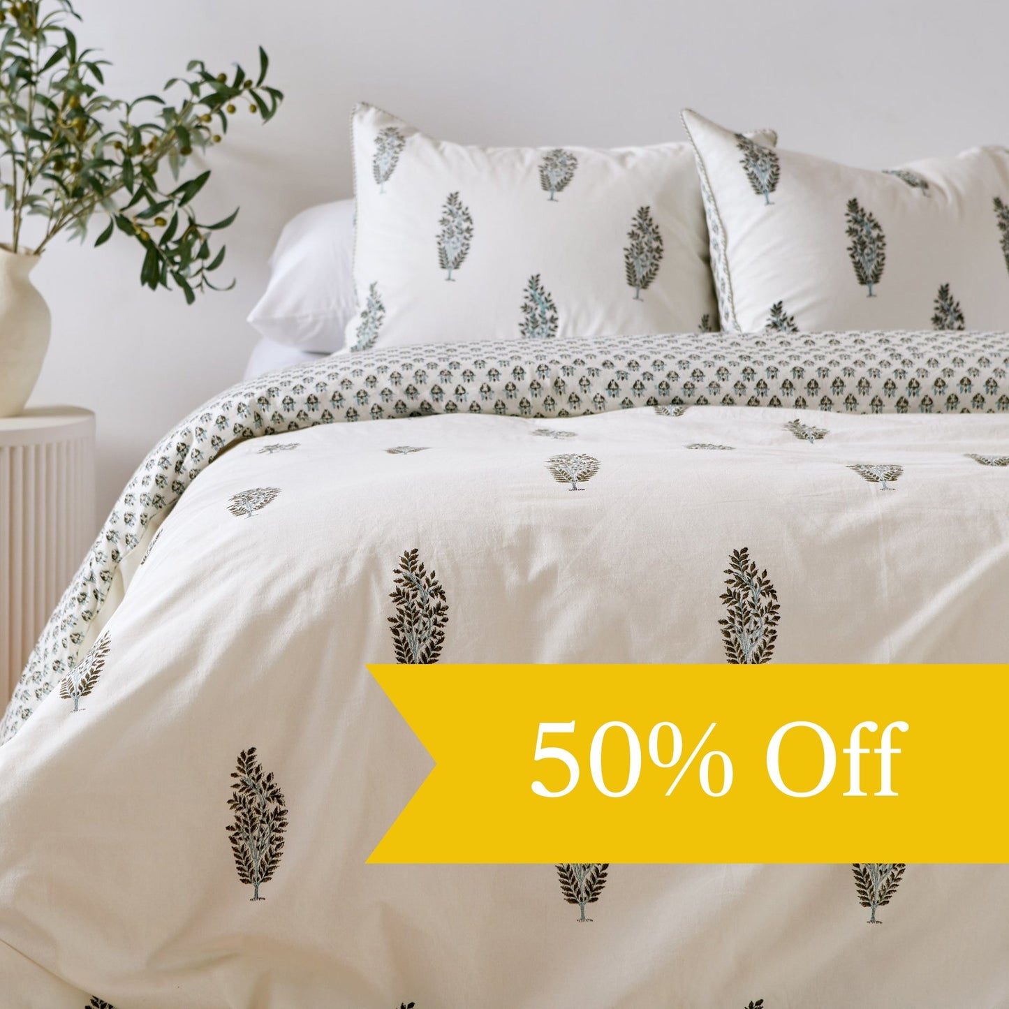 Olive Print Duvet Cover Set - 50% Off - Imli.lifestyle