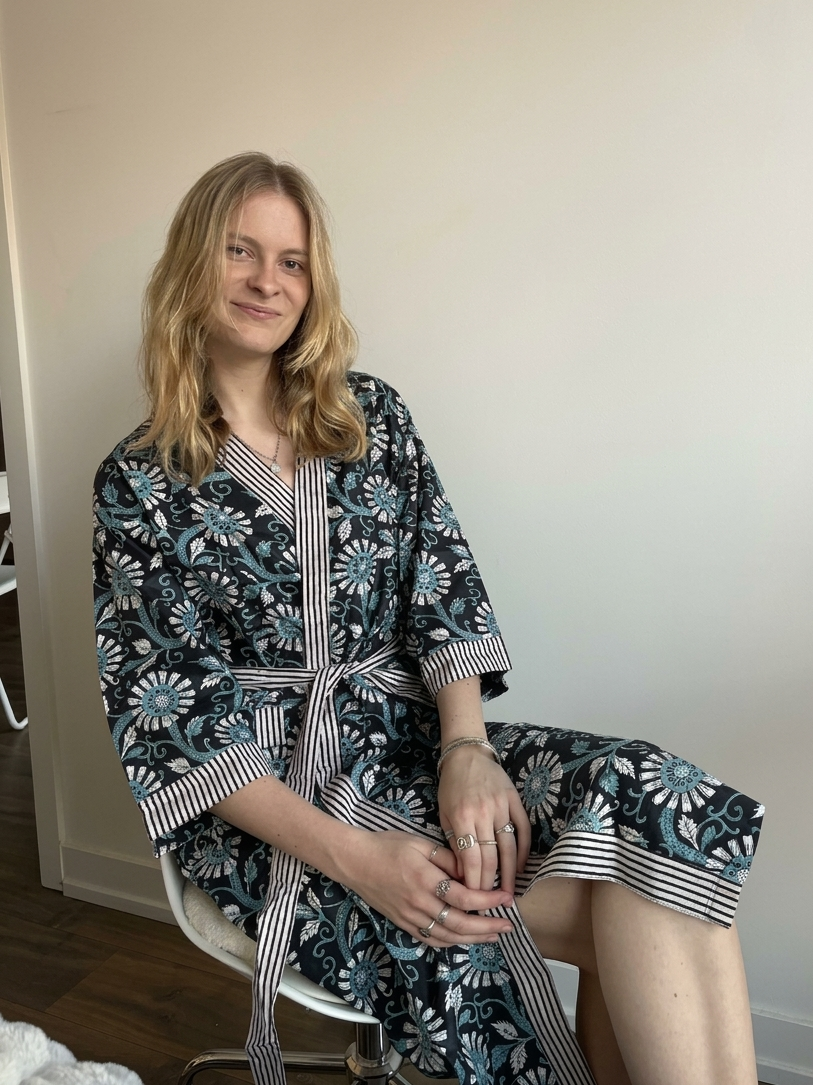 Midnight Flower Robe