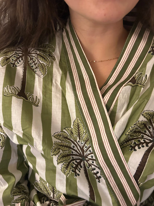 Palm Tree Paradise: Green Robe