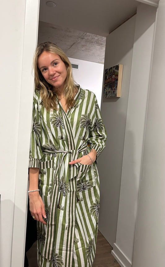 Palm Tree Paradise: Green Robe