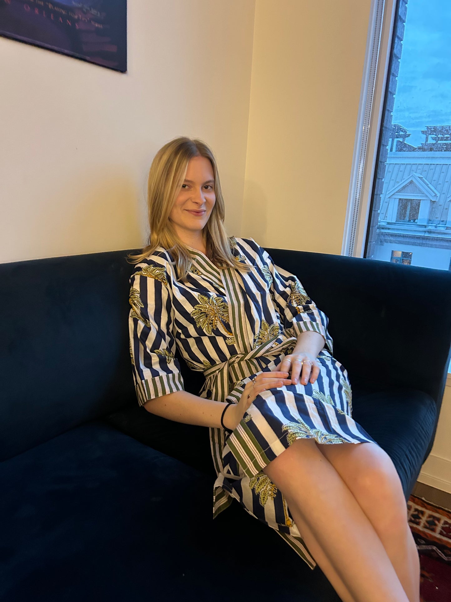 Palm Tree Paradise: Blue Robe
