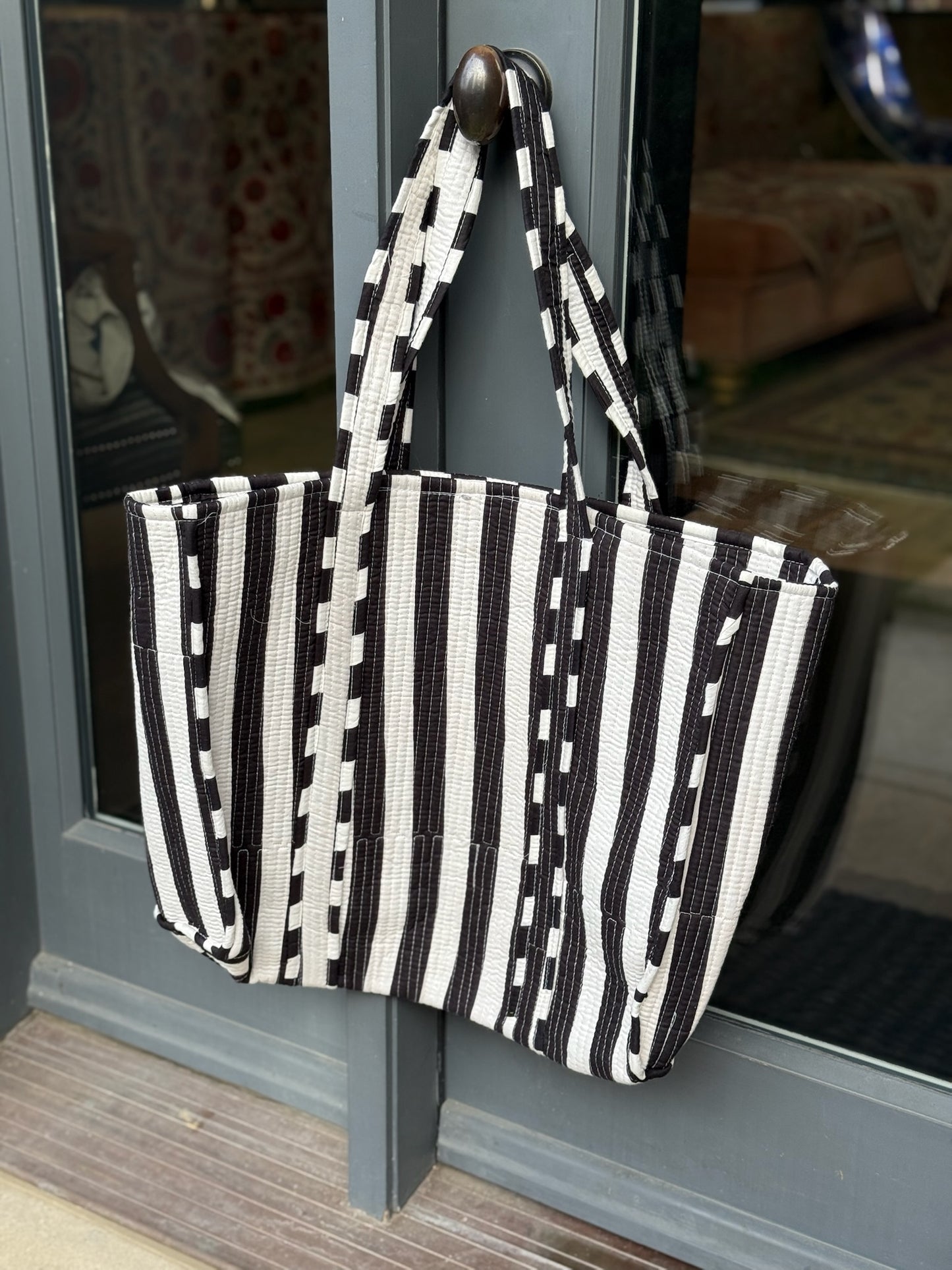 B&W Stripe Tote