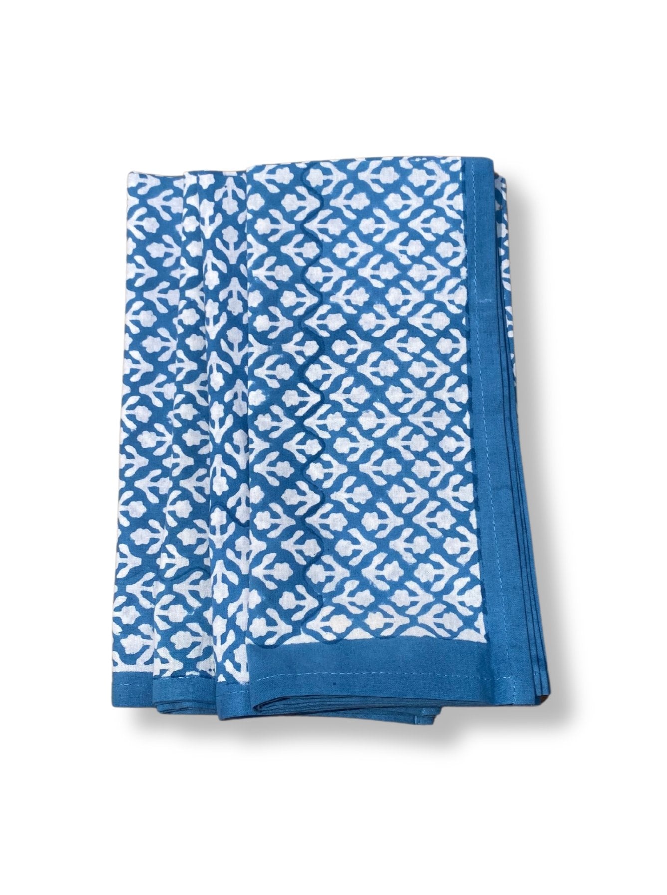 Block Print Cotton Napkins | Blue - Imli.lifestyle