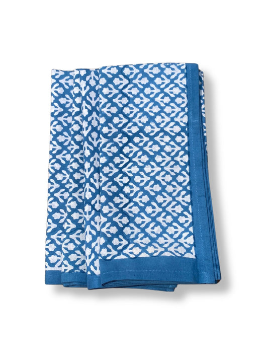 Block Print Cotton Napkins | Blue - Imli.lifestyle