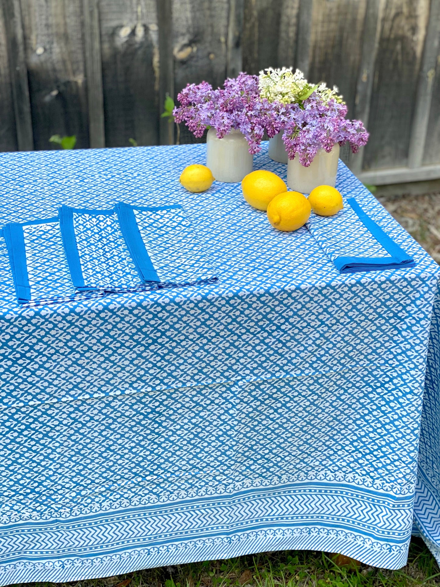 Block Print Cotton Napkins | Blue - Imli.lifestyle