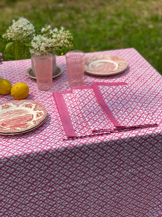 Block Print Cotton Napkins | Pink - Imli.lifestyle