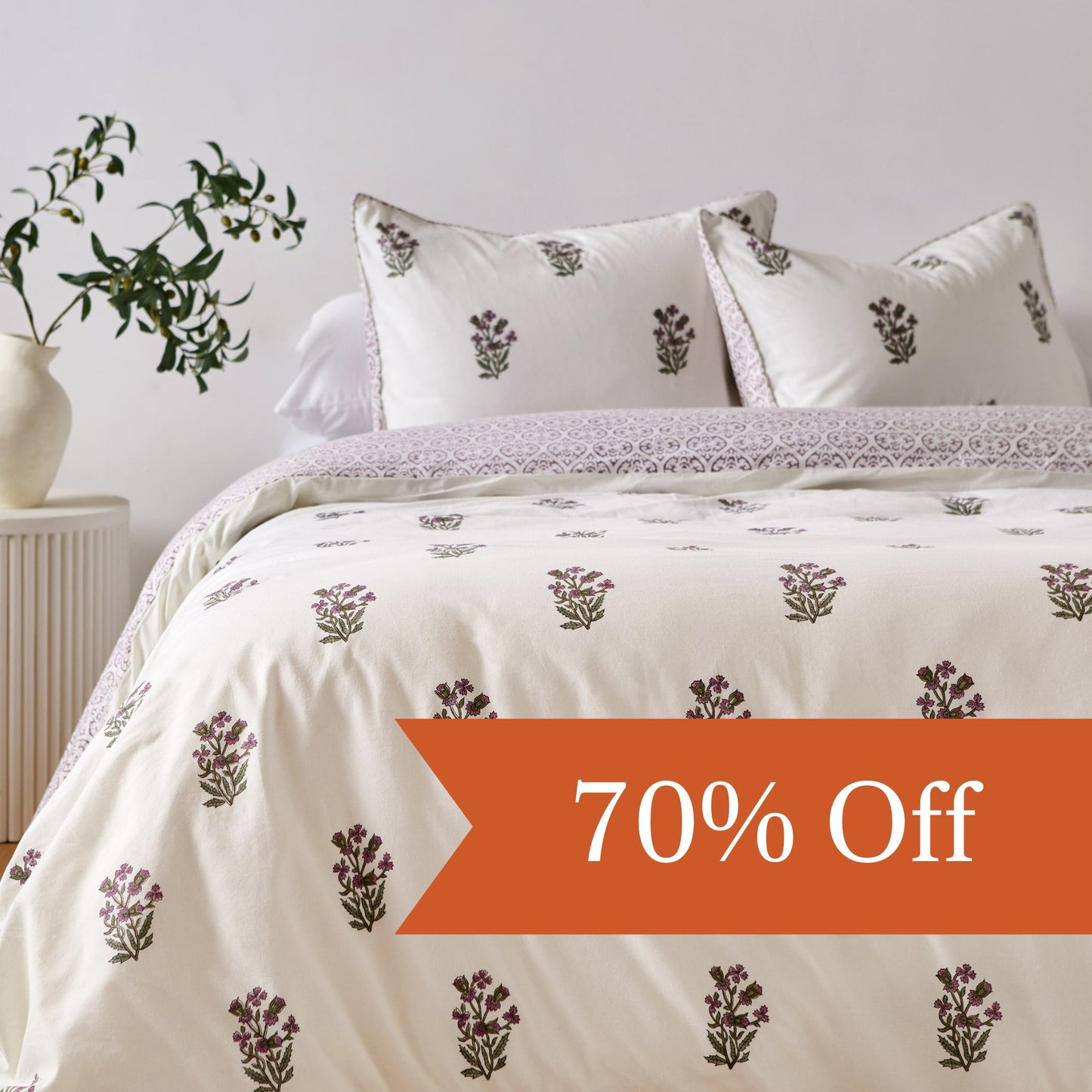 Thistle Print Duvet Cover Set - 70% Off - Imli.lifestyle